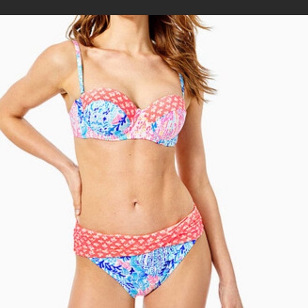 Lilly Pulitzer Leven Top Lagoon Sarong Hipster Bottom Sway With Me Bikini